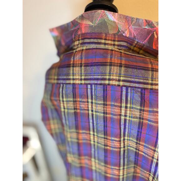 ROBERT GRAHAM Classic Fit Long Sleeve Plaid Paisley Button Up Flip Cuff Shirt - Picture 4 of 11